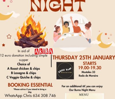 Burns night celebration, Moraira Jan 25th